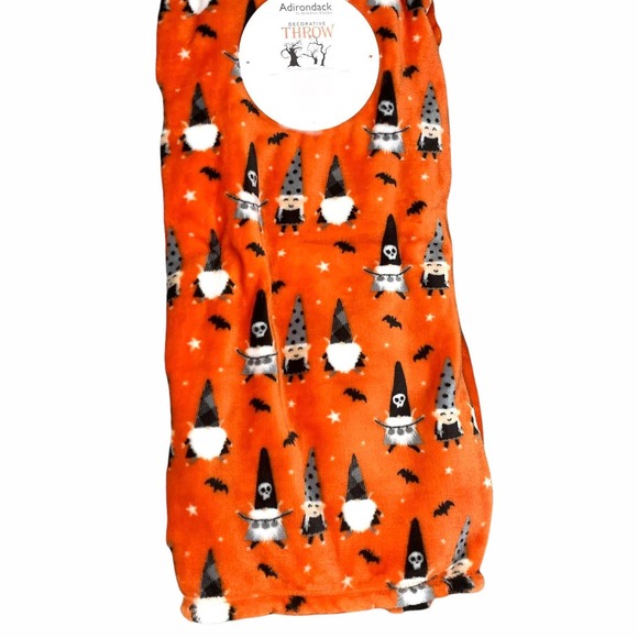 Berskshire Halloween Gnomes Bats Stars Decorative Plush Throw Blanket Spooky NEW - Picture 2 of 10